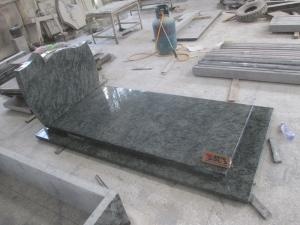 Olivgrüne Granit Französisch Style Cemetery Grabsteine
