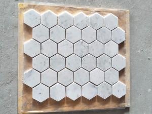 Bianco Carrara Polierte Hexagon Marmor Mosaikfliese