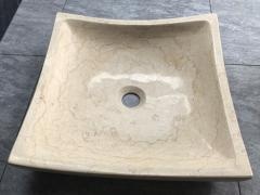 Beige Marble Toilet Wash Basin Single Sink Design