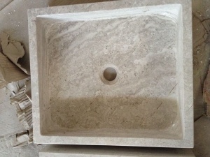 Poliertes graues Holz Marmor Square Badezimmer Vanity Sink