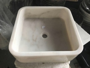 Weißer Marmor-moderner Waschbecken-Quadrat-Waschbecken Guangxis